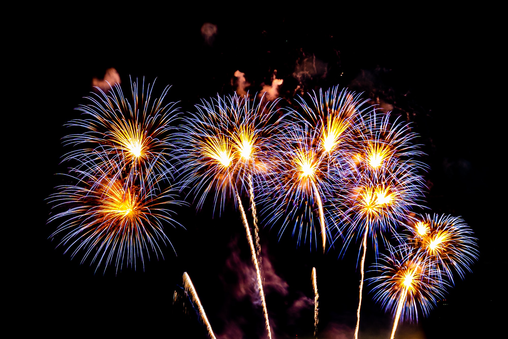 Firework display background for celebration anniversary